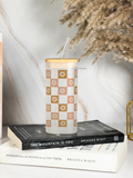 Squaro Sipper 450ml| Sage Daisy Dreamer Design| Permanent Prints| Coffee Glass Tumbler with straw and lid 1219 Avenue