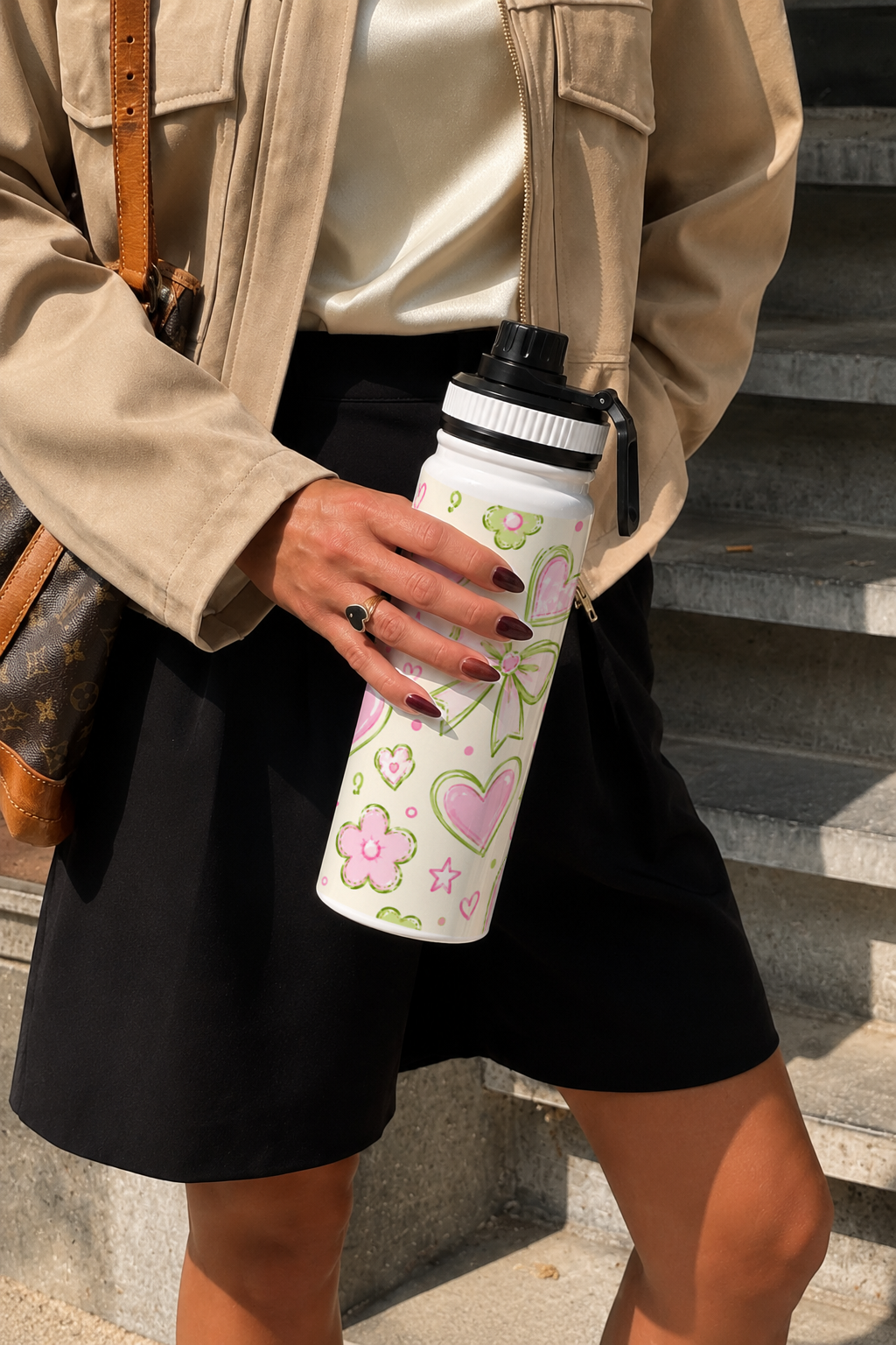 TANK-Sip™ Insulated Water Bottle | 950ml / 32oz | Double-Walled | Bowberry Bloom Print 1219 Avenue