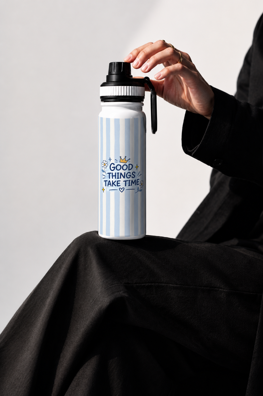 TANK-Sip™ Insulated Water Bottle | 950ml / 32oz | Double-Walled | Slow Bloom Blue 1219 Avenue