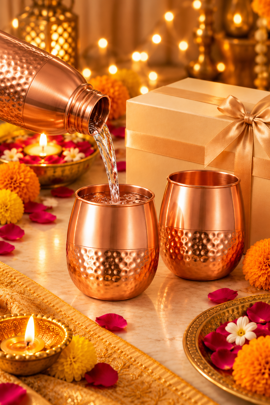The Gilded Duo Copper Glass Gift Set | 99% Copper Glasses 350ml 1219 Avenue