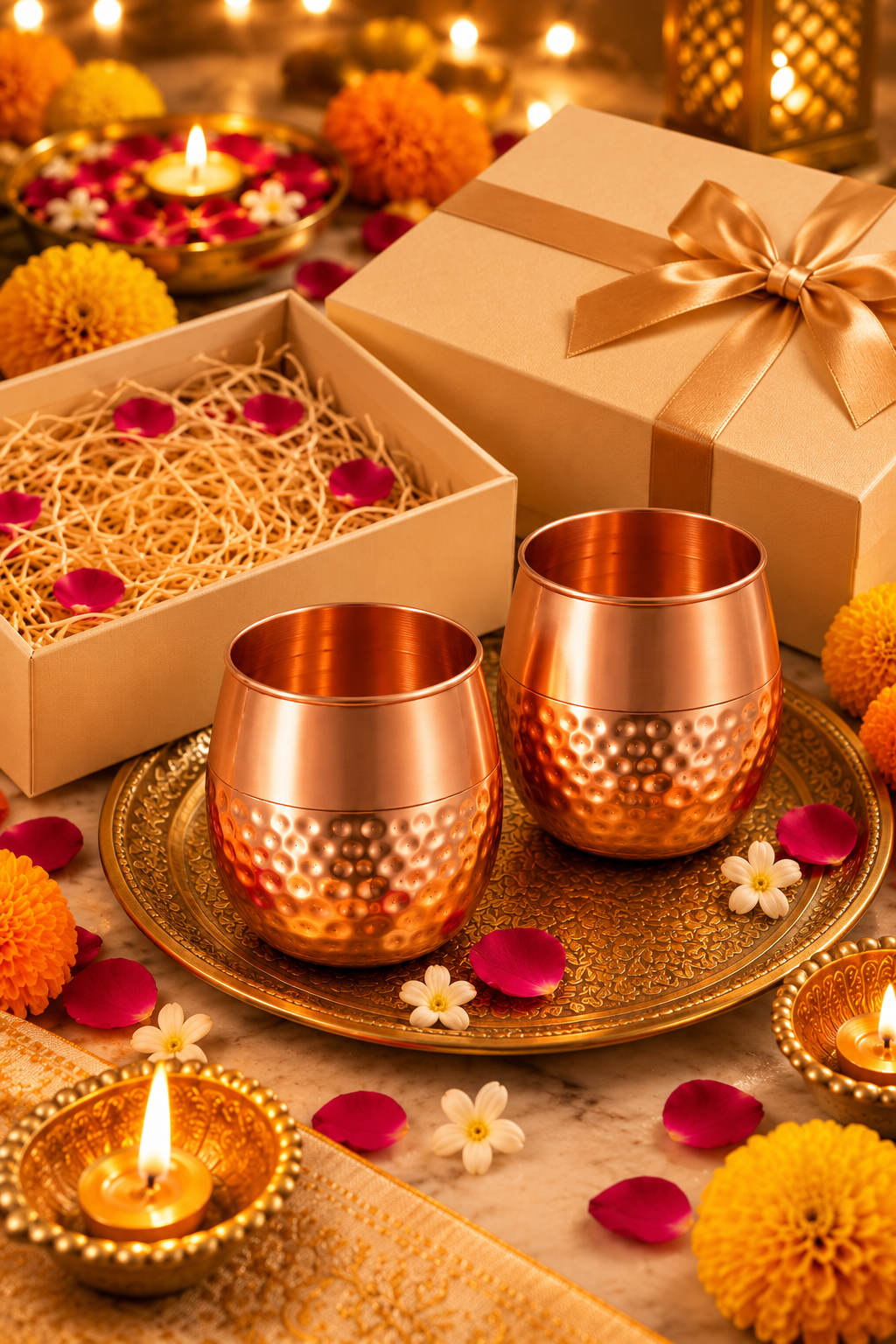 The Gilded Duo Copper Glass Gift Set | 99% Copper Glasses 350ml 1219 Avenue