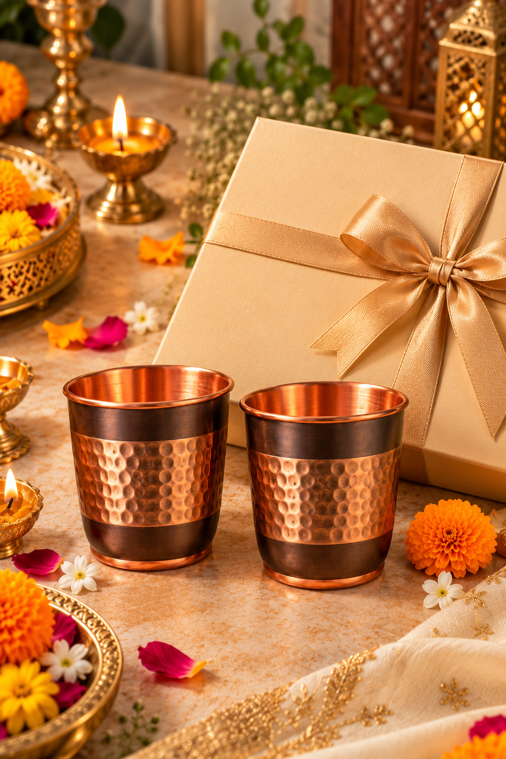 The Paisley Pour Copper Glass Gift Set | 99% Pure Copper Glasses 300ml 1219 Avenue
