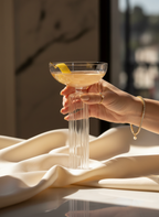 Totem Flutted Stem Coupe Glasses Set Of 2 | Luxury Cocktail & Champagne Glasses 1219 Avenue India