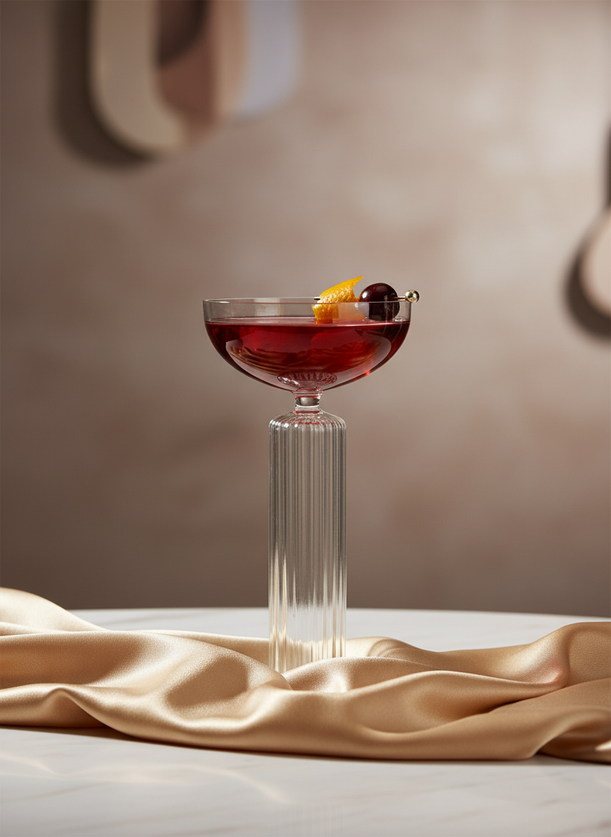 Totem Flutted Stem Coupe Glasses Set Of 2 | Luxury Cocktail & Champagne Glasses 1219 Avenue India