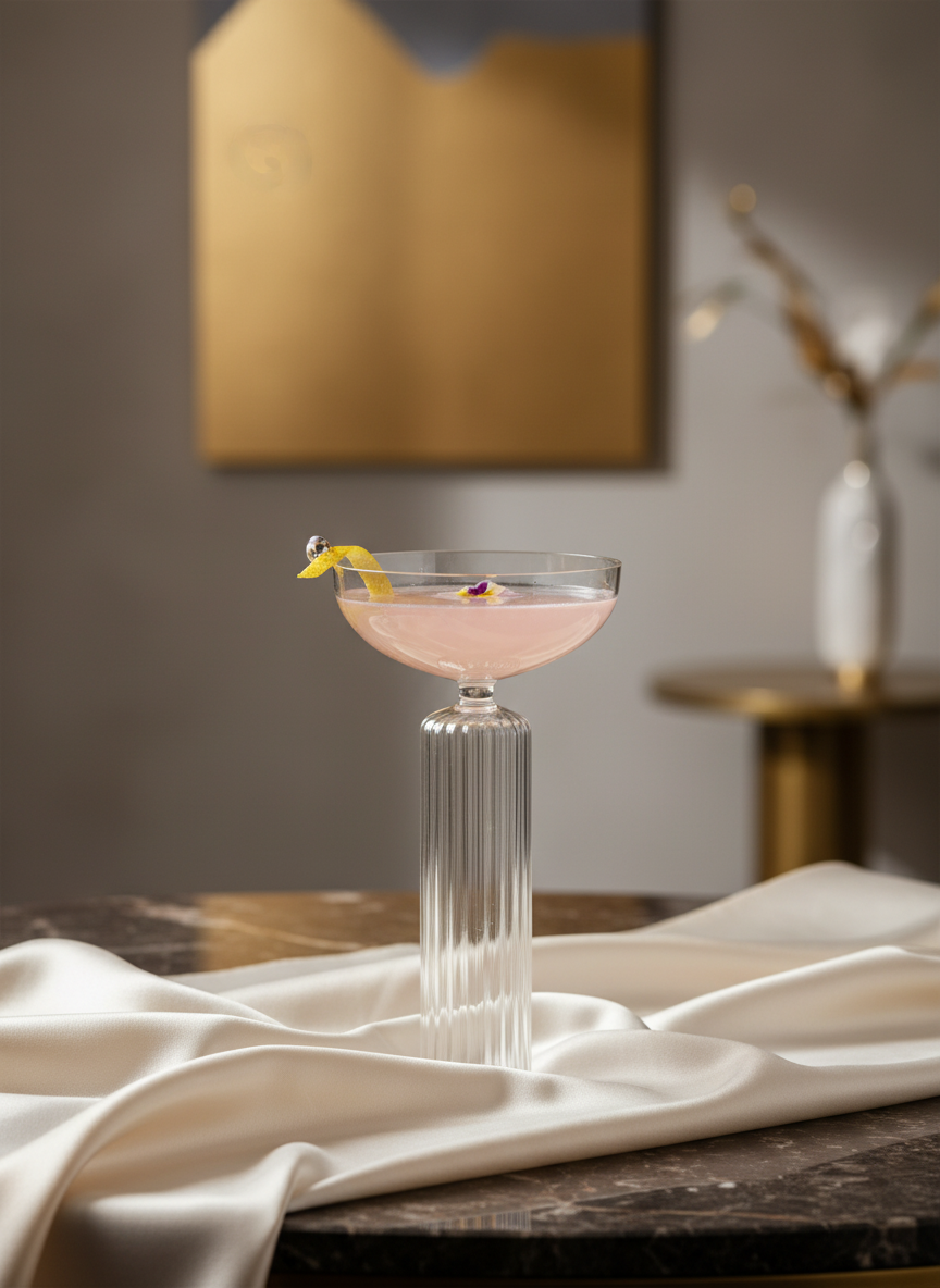 Totem Flutted Stem Coupe Glasses Set Of 2 | Luxury Cocktail & Champagne Glasses 1219 Avenue India