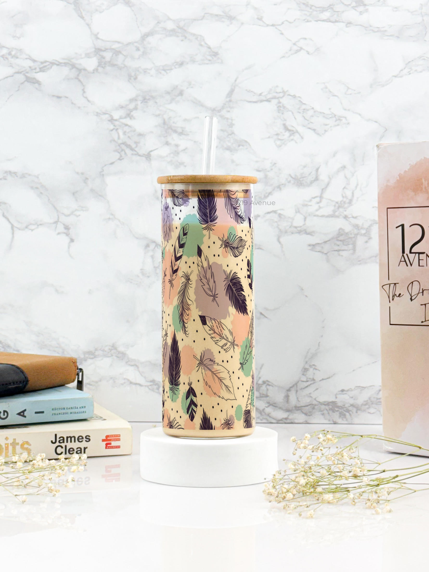 Clear Grande Sipper 650ml| Boho Love Print| 22 oz Coffee Tumbler with Straw and Lid