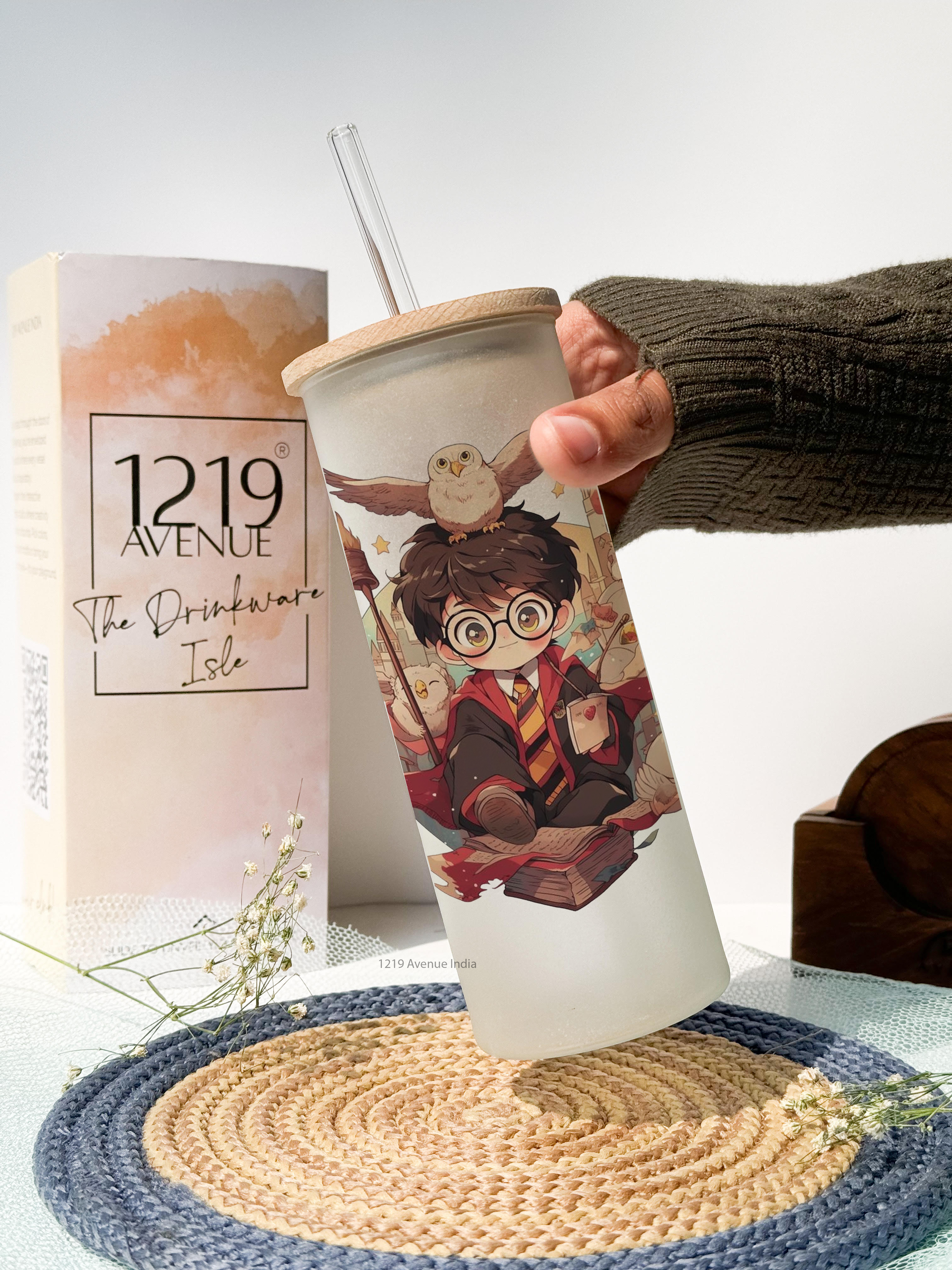 Frosted Grande Sipper 650ml| Harry Potter Print| 20oz Tall Tumbler with straw and lid