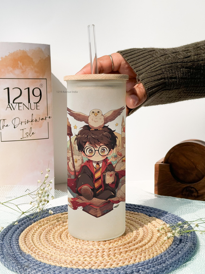Frosted Grande Sipper 650ml| Harry Potter Print| 20oz Tall Tumbler with straw and lid