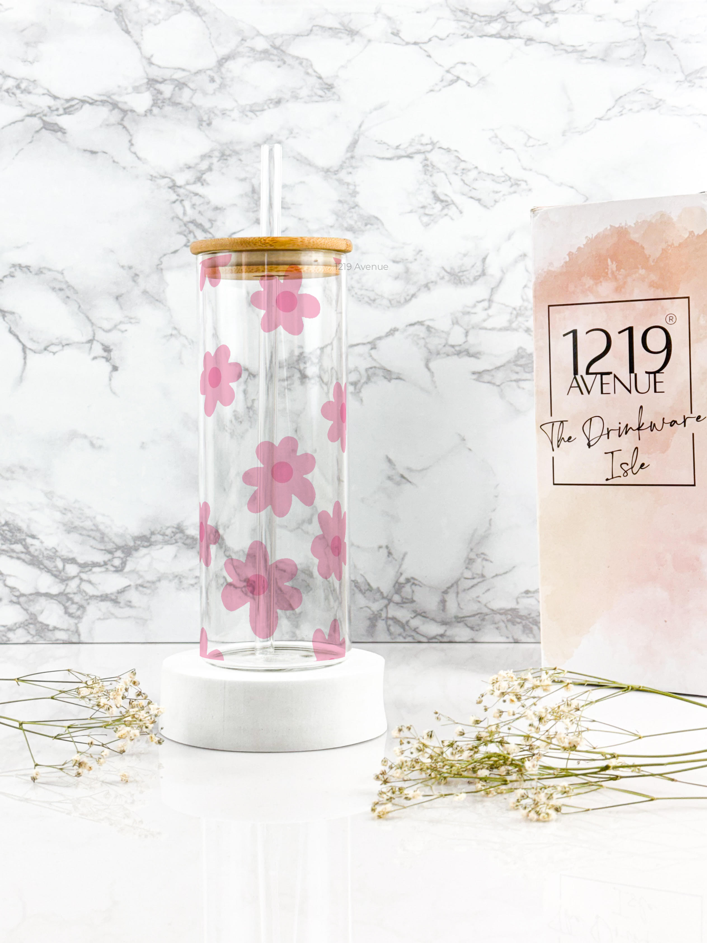 Clear Grande Sipper 650ml| Blossom Flowers  Print| 22 oz Coffee Tumbler with Straw and Lid