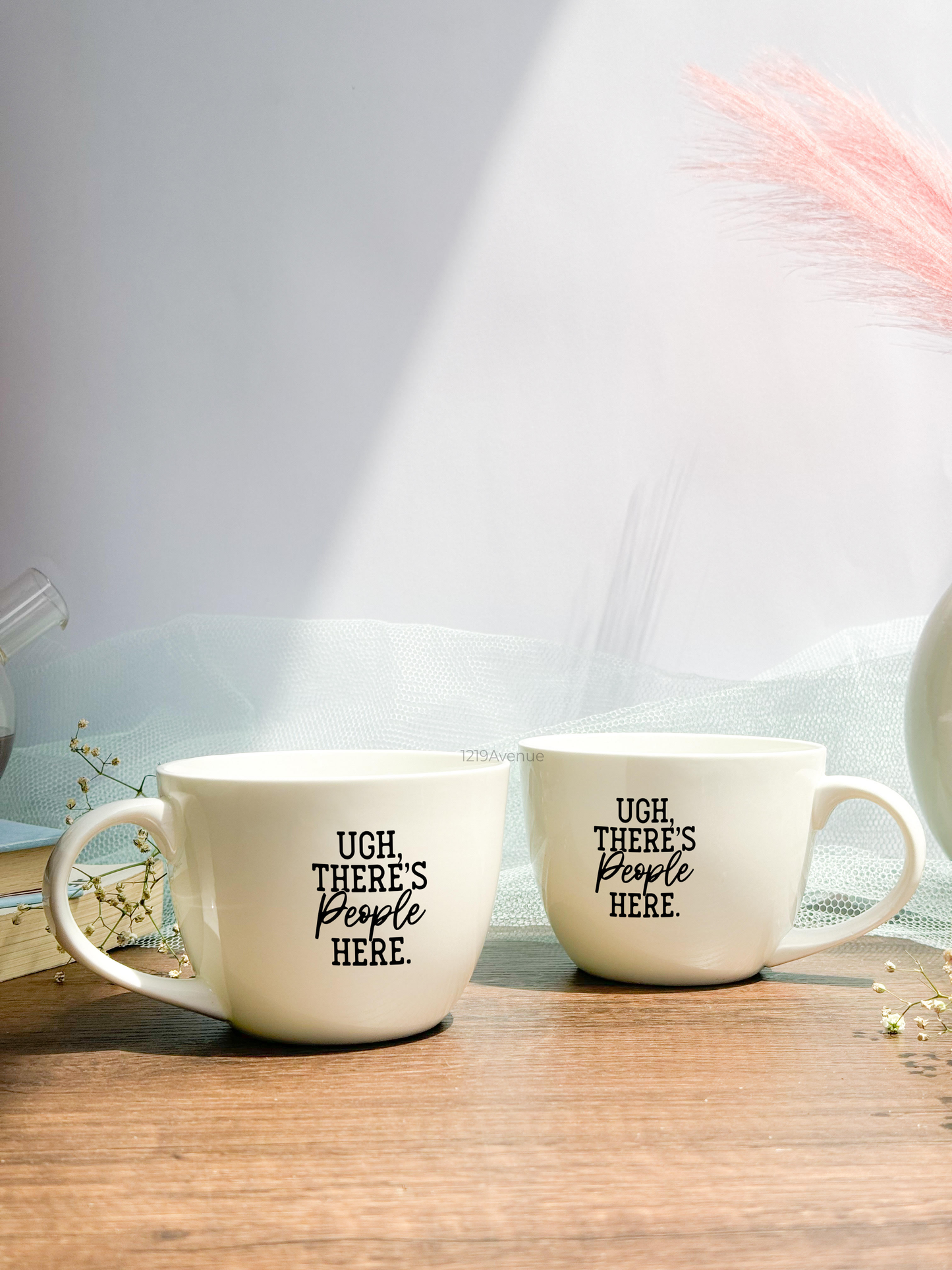 Ceramic Grande Cups |420ml |People Here Permanent Print | Premium Ceramic Cups