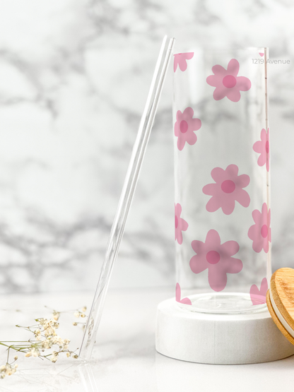 Clear Grande Sipper 650ml| Blossom Flowers  Print| 22 oz Coffee Tumbler with Straw and Lid