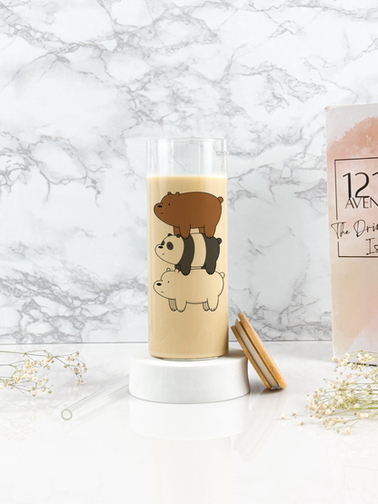 Clear Grande Sipper 650ml| Up and About Bears Print| 22 oz Coffee Tumbler with Straw and Lid