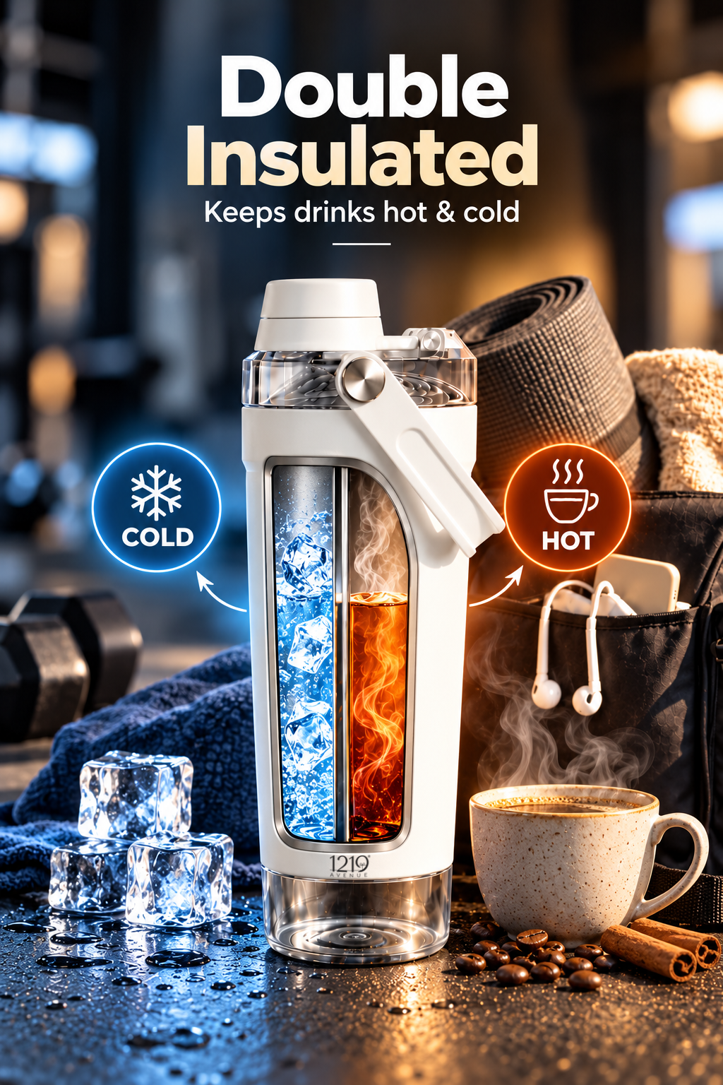 Veloce 500ml Insulated Tumbler | Double Wall Hot & Cold Portable Gym & Travel Tumbler 1219 Avenue