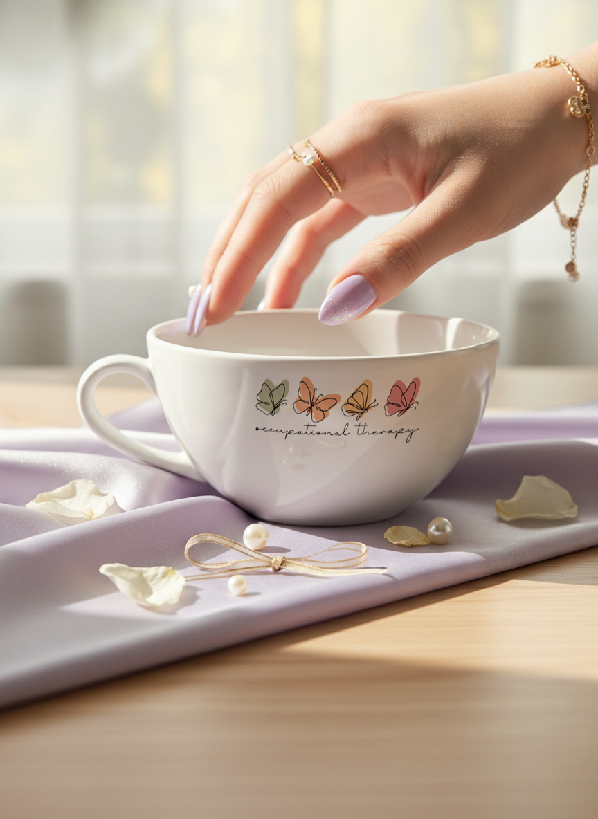 Brawny Ceramic Cups | 250ml |Occupational Therapy Permanent Print | Premium Brawny Ceramic Cups