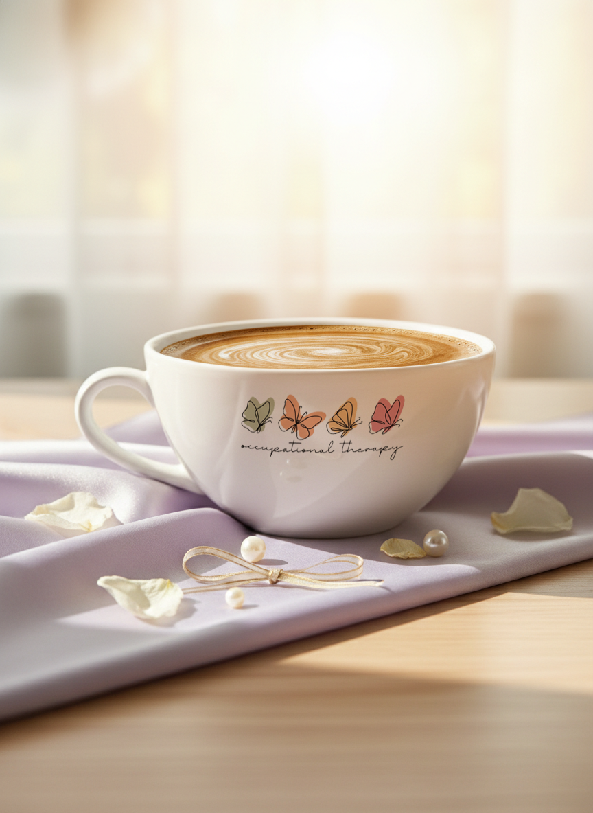 Brawny Ceramic Cups | 250ml |Occupational Therapy Permanent Print | Premium Brawny Ceramic Cups