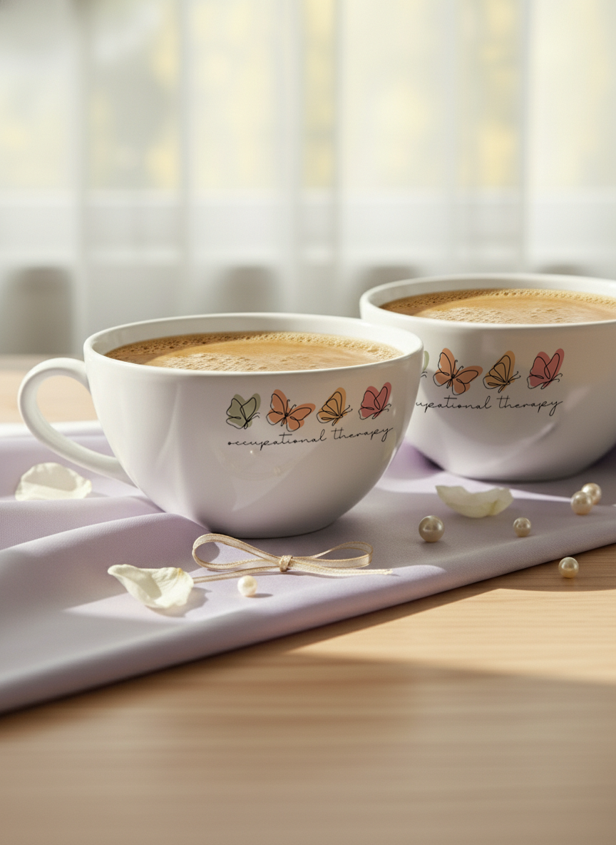 Brawny Ceramic Cups | 250ml |Occupational Therapy Permanent Print | Premium Brawny Ceramic Cups