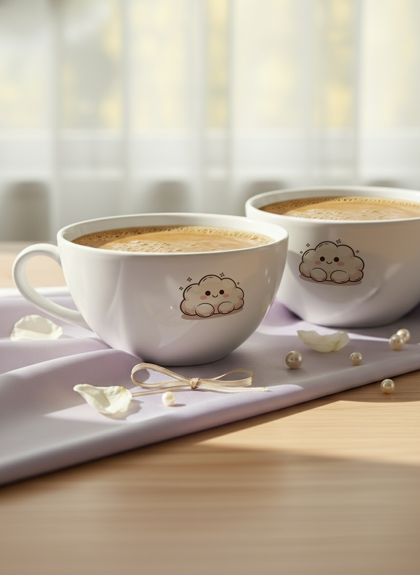 Brawny Ceramic Cups | 250ml |Pookie Cloud Permanent Print | Premium Brawny Ceramic Cups