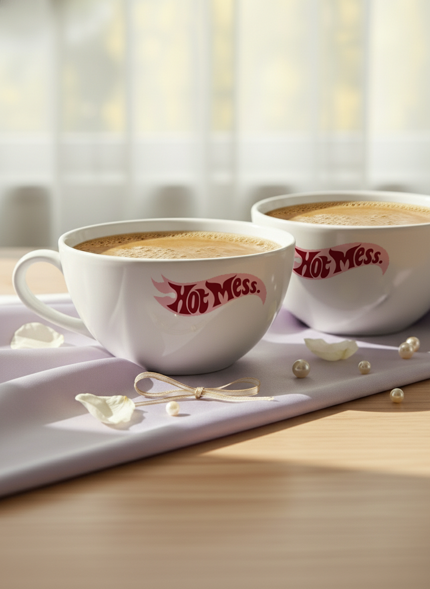 Brawny Ceramic Cups | 250ml |Hot Mess Permanent Print | Premium Brawny Ceramic Cups