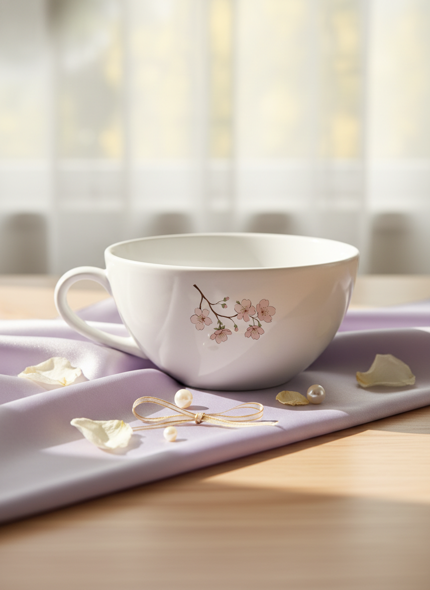 Brawny Ceramic Cups | 250ml |Floral Peace Permanent Print | Premium Brawny Ceramic Cups