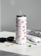 Personalized Ivora Metal Can Sipper 500 ML | Sweetheart Sketch Print | Double Walled Hot & Cold Tumbler