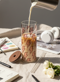 Clear Grande Sipper 650ml| Bolt Rush Print| 650ml Coffee Tumbler with Straw and Lid