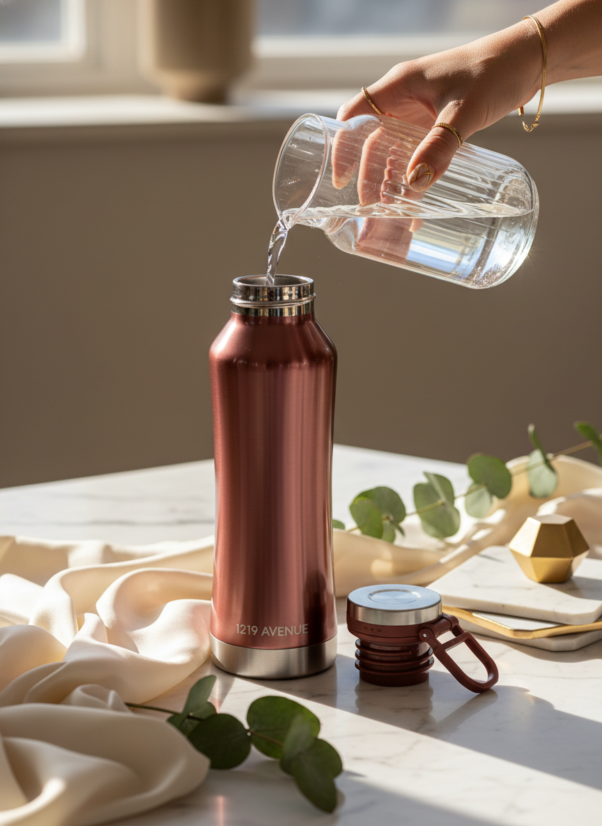 Elora Flip Top Lock Insulated Bottle – 750ml & 1000ml | 12hrs+ Hot & Cold | Premium Gifting | 3 Stunning Colors| 1 litre bottles