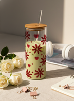Clear Grande Sipper 650ml|Sweet Petals Print| 600ml Coffee Tumbler with Straw and Lid