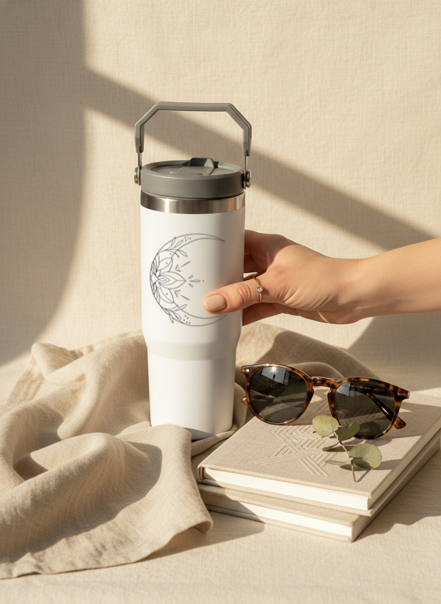 WayFay Tumbler Double Walled Insulated 12 hrs+ 1000 ML | 7 Colors|Cresent Aura | 1 Litre 1219 Avenue