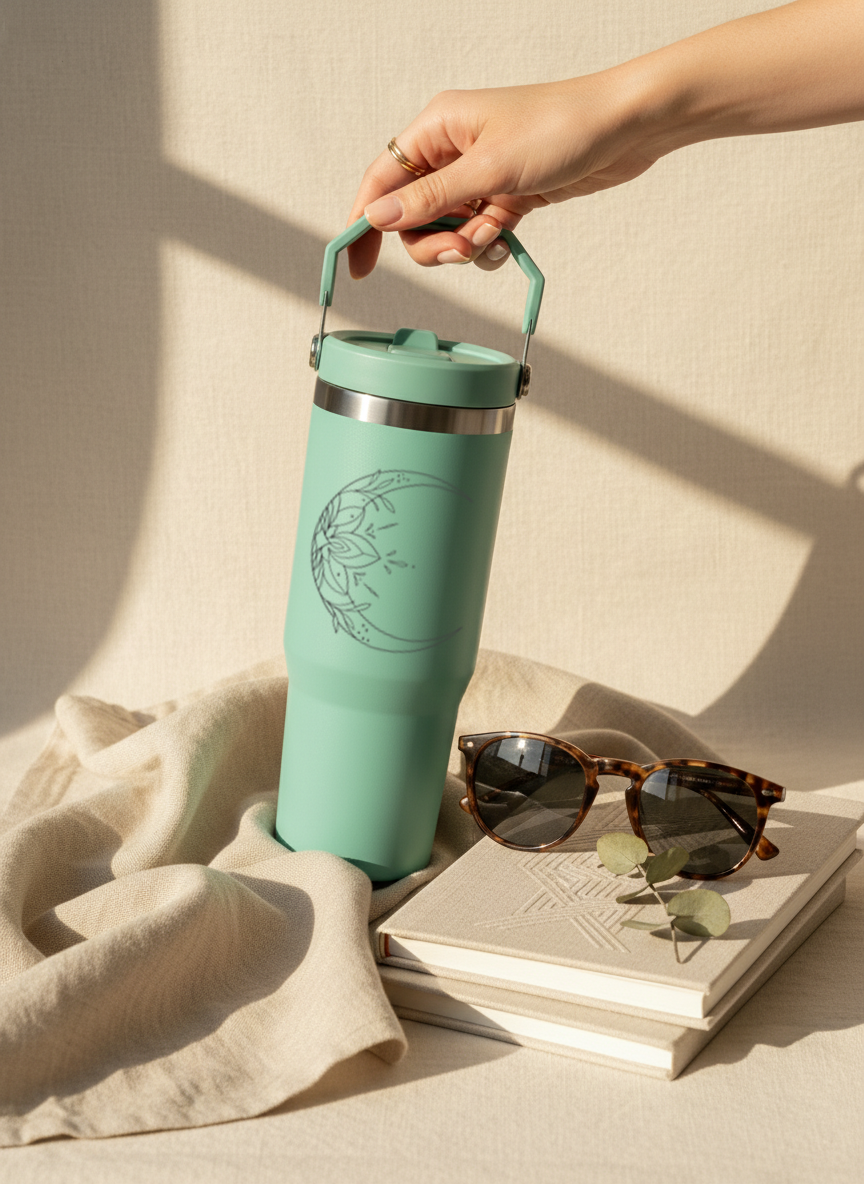 WayFay Tumbler Double Walled Insulated 12 hrs+ 1000 ML | 7 Colors|Cresent Aura | 1 Litre 1219 Avenue