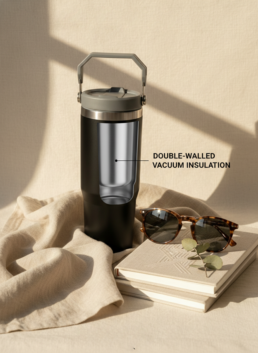 WayFay Tumbler Double Walled Insulated 12 hrs+ 1000 ML | 7 Colors|Heart Nebula | 1 Litre 1219 Avenue