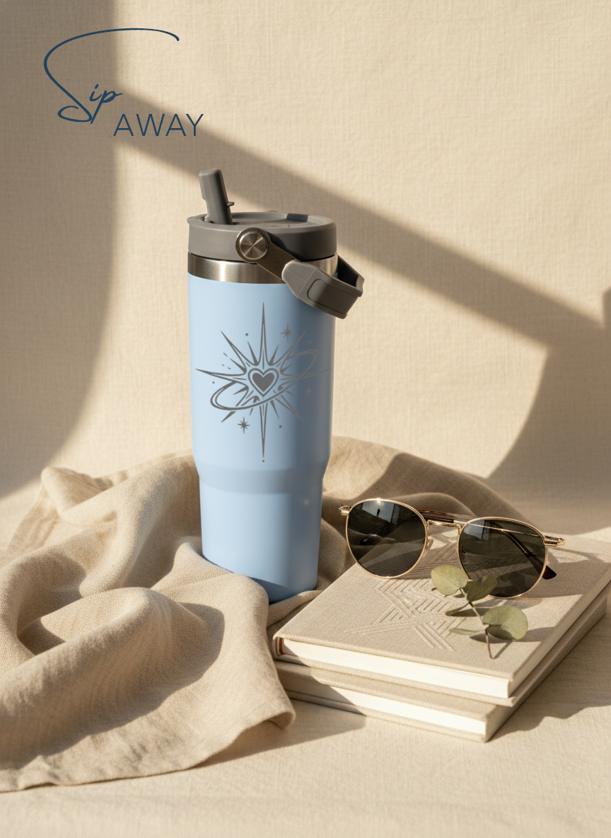 WayFay Tumbler Double Walled Insulated 12 hrs+ 1000 ML | 7 Colors|Heart Nebula | 1 Litre 1219 Avenue