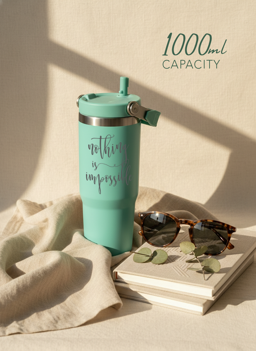 WayFay Tumbler Double Walled Insulated 12 hrs+ 1000 ML | 7 Colors|Im-Possible | 1 Litre 1219 Avenue