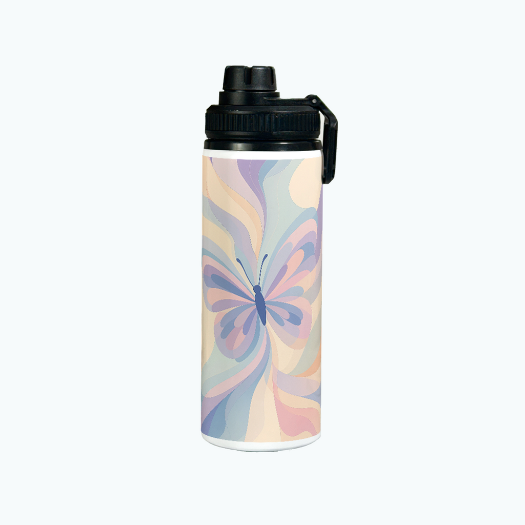 Tank-Sip Bottle 750ml |Butterfly Aura Print | Leak Proof | Printed Bottle with Carry Hook, Durable & Stylish